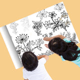Maxbell Coloring Paper Roll Wall Coloring Sheets for Toddler Home Boys Girl Floral series