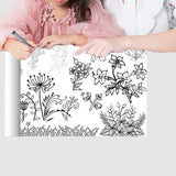 Maxbell Coloring Paper Roll Wall Coloring Sheets for Toddler Home Boys Girl Floral series