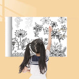 Maxbell Coloring Paper Roll Wall Coloring Sheets for Toddler Home Boys Girl Floral series
