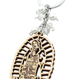 Maxbell 5Pcs Baptism Keychain Baptism Souvenir Recuerdos DE Bautizo for Baptism Boy White Beads
