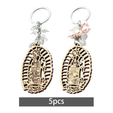 Maxbell 5Pcs Baptism Keychain Baptism Souvenir Recuerdos DE Bautizo for Baptism Boy White Beads