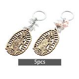 Maxbell 5Pcs Baptism Keychain Baptism Souvenir Recuerdos DE Bautizo for Baptism Boy White Beads