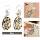 Maxbell 5Pcs Baptism Keychain Baptism Souvenir Recuerdos DE Bautizo for Baptism Boy White Beads
