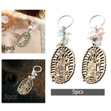 Maxbell 5Pcs Baptism Keychain Baptism Souvenir Recuerdos DE Bautizo for Baptism Boy White Beads