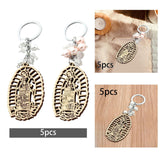 Maxbell 5Pcs Baptism Keychain Baptism Souvenir Recuerdos DE Bautizo for Baptism Boy White Beads
