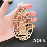 Maxbell 5Pcs Baptism Keychain Baptism Souvenir Recuerdos DE Bautizo for Baptism Boy Pink Beads