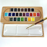 Maxbell 3 Grids Color Pallet Crafts Mixing Tray Creative Art Holder Poster Wooden