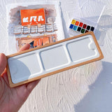 Maxbell 3 Grids Color Pallet Crafts Mixing Tray Creative Art Holder Poster Wooden