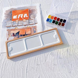 Maxbell 3 Grids Color Pallet Crafts Mixing Tray Creative Art Holder Poster Wooden