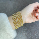 Maxbell Trendy Spring Bracelet Stainless Steel Durable Unisex for Street Gold