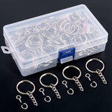 Maxbell 150Pcs Keychain with Chain Set Screw Eye Pins Findings Accessories Metal