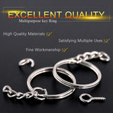 Maxbell 150Pcs Keychain with Chain Set Screw Eye Pins Findings Accessories Metal
