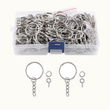 Maxbell 150Pcs Keychain with Chain Set Screw Eye Pins Findings Accessories Metal