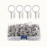 Maxbell 150Pcs Keychain with Chain Set Screw Eye Pins Findings Accessories Metal