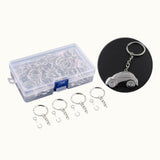 Maxbell 150Pcs Keychain with Chain Set Screw Eye Pins Findings Accessories Metal