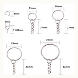 Maxbell Key Chain Rings Kit Jump Rings Keyring with Chain Connector Screw Eye Pins
