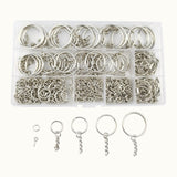 Maxbell Key Chain Rings Kit Jump Rings Keyring with Chain Connector Screw Eye Pins
