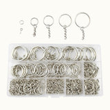 Maxbell Key Chain Rings Kit Jump Rings Keyring with Chain Connector Screw Eye Pins
