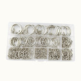 Maxbell Key Chain Rings Kit Jump Rings Keyring with Chain Connector Screw Eye Pins