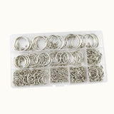 Maxbell Key Chain Rings Kit Jump Rings Keyring with Chain Connector Screw Eye Pins