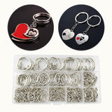 Maxbell Key Chain Rings Kit Jump Rings Keyring with Chain Connector Screw Eye Pins