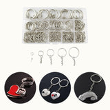 Maxbell Key Chain Rings Kit Jump Rings Keyring with Chain Connector Screw Eye Pins