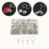 Maxbell Key Chain Rings Kit Jump Rings Keyring with Chain Connector Screw Eye Pins
