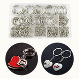 Maxbell Key Chain Rings Kit Jump Rings Keyring with Chain Connector Screw Eye Pins