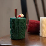 Maxbell Mini Yarn Candle Flameless Decorative Romantic for Holiday Valentines Dating green