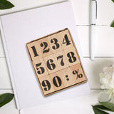 Maxbell Wooden Stamp Set DIY Scrapbook Planner Journal Decor Kids Painting Bold Numbers