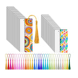 Maxbell 30pieces Sublimation Blank Bookmarks with 30Pcs Tassels Gift Tag Pendant