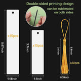 Maxbell 30pieces Sublimation Blank Bookmarks with 30Pcs Tassels Gift Tag Pendant