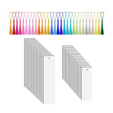 Maxbell 30pieces Sublimation Blank Bookmarks with 30Pcs Tassels Gift Tag Pendant