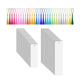 Maxbell 30pieces Sublimation Blank Bookmarks with 30Pcs Tassels Gift Tag Pendant