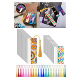 Maxbell 30pieces Sublimation Blank Bookmarks with 30Pcs Tassels Gift Tag Pendant