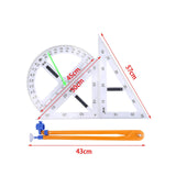 Maxbell Math Geometry Ruler Teaching Aids Schooling Tool for Home School Drawing 4pcs Ruler Compass