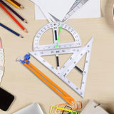 Maxbell Math Geometry Ruler Teaching Aids Schooling Tool for Home School Drawing 4pcs Ruler Compass