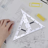 Maxbell Math Geometry Ruler Teaching Aids Schooling Tool for Home School Drawing 2pcs Ruler