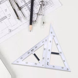 Maxbell Math Geometry Ruler Teaching Aids Schooling Tool for Home School Drawing 2pcs Ruler
