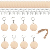 Maxbell Wood Key Chain Set Keychain Key Rings Bag DIY Pendant Hanging Crafts 5cmx5cm