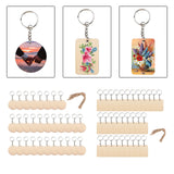 Maxbell Wood Key Chain Set Keychain Key Rings Bag DIY Pendant Hanging Crafts 5cmx5cm