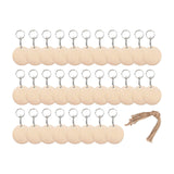 Maxbell Wood Key Chain Set Keychain Key Rings Bag DIY Pendant Hanging Crafts 5cmx5cm