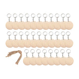 Maxbell Wood Key Chain Set Keychain Key Rings Bag DIY Pendant Hanging Crafts 5cmx5cm