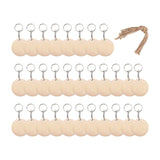 Maxbell Wood Key Chain Set Keychain Key Rings Bag DIY Pendant Hanging Crafts 5cmx5cm