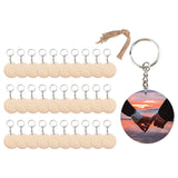 Maxbell Wood Key Chain Set Keychain Key Rings Bag DIY Pendant Hanging Crafts 5cmx5cm