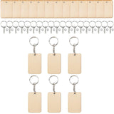 Maxbell Wood Key Chain Set Keychain Key Rings Bag DIY Pendant Hanging Crafts 6cmx4cm