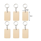 Maxbell Wood Key Chain Set Keychain Key Rings Bag DIY Pendant Hanging Crafts 6cmx4cm