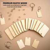 Maxbell Wood Key Chain Set Keychain Key Rings Bag DIY Pendant Hanging Crafts 6cmx4cm