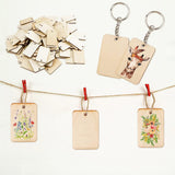 Maxbell Wood Key Chain Set Keychain Key Rings Bag DIY Pendant Hanging Crafts 6cmx4cm