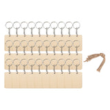 Maxbell Wood Key Chain Set Keychain Key Rings Bag DIY Pendant Hanging Crafts 6cmx4cm